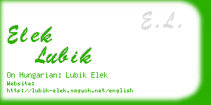 elek lubik business card